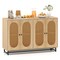 Natural Engineered Wood Buffet Sideboard with PE Rattan Doors and Shelves